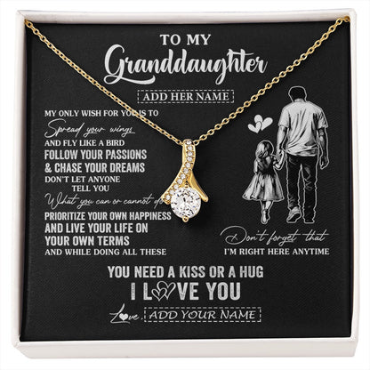 Personalized To My Granddaughter Gifts Necklace From Grandpa Papa My Only Wish For You Granddaughter Birthday Gifts Graduation Christmas Gift Box Message Card