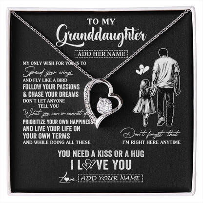 Personalized To My Granddaughter Gifts Necklace From Grandpa Papa My Only Wish For You Granddaughter Birthday Gifts Graduation Christmas Gift Box Message Card