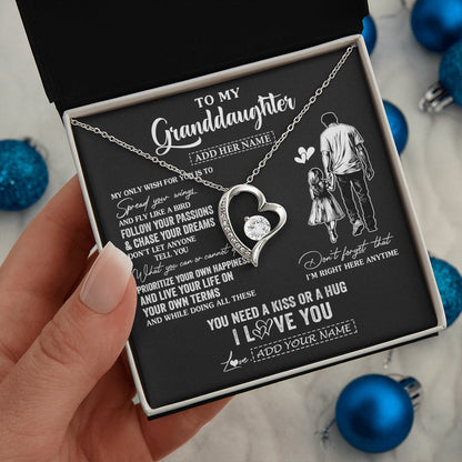 Personalized To My Granddaughter Gifts Necklace From Grandpa Papa My Only Wish For You Granddaughter Birthday Gifts Graduation Christmas Gift Box Message Card