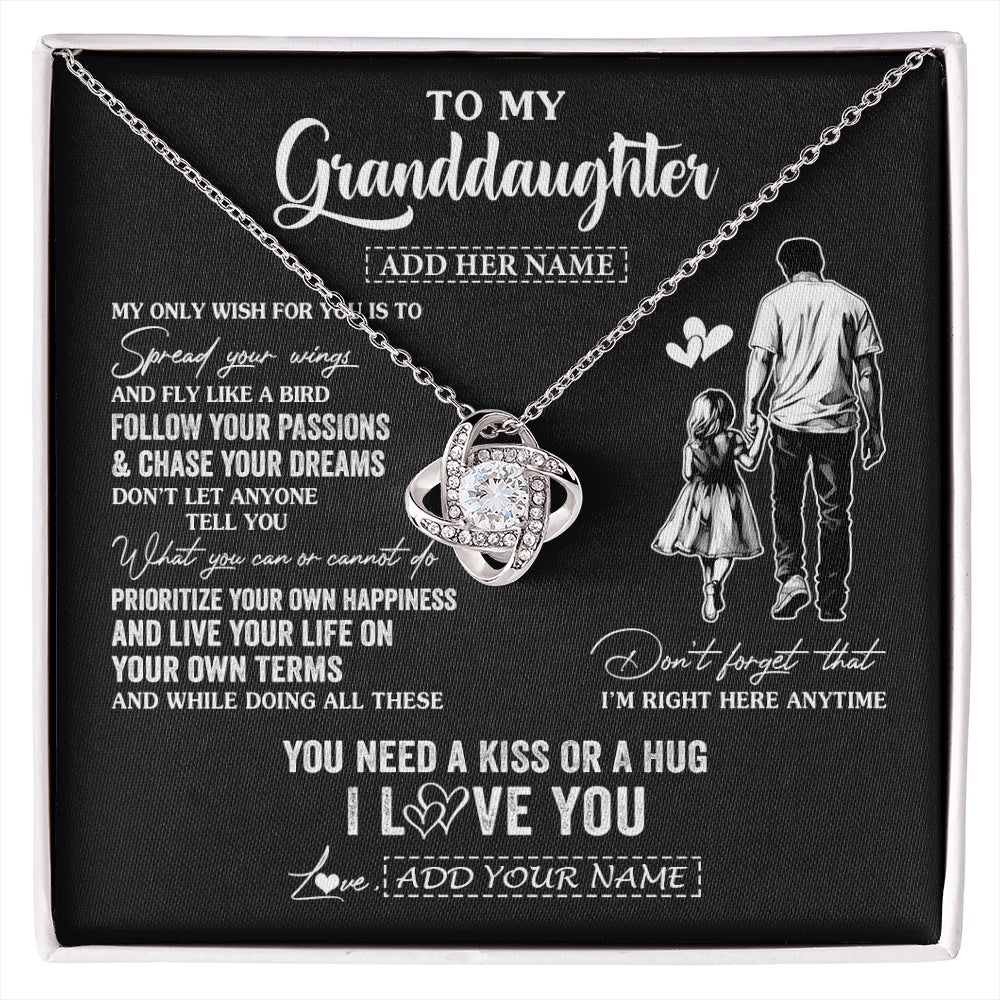 Personalized To My Granddaughter Gifts Necklace From Grandpa Papa My Only Wish For You Granddaughter Birthday Gifts Graduation Christmas Gift Box Message Card