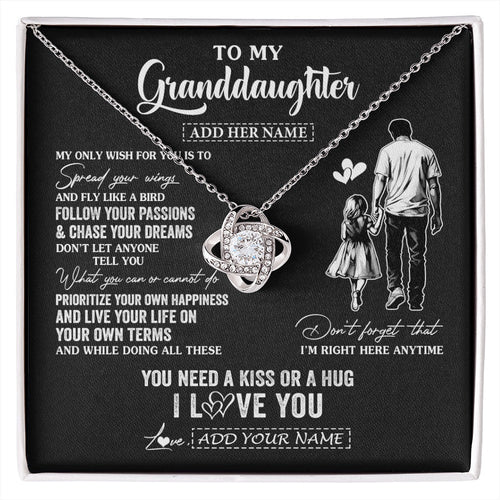 Personalized To My Granddaughter Gifts Necklace From Grandpa Papa My Only Wish For You Granddaughter Birthday Gifts Graduation Christmas Gift Box Message Card