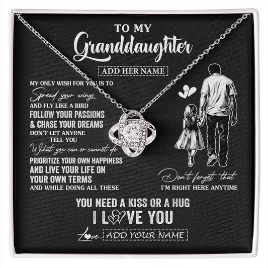 Personalized To My Granddaughter Gifts Necklace From Grandpa Papa My Only Wish For You Granddaughter Birthday Gifts Graduation Christmas Gift Box Message Card