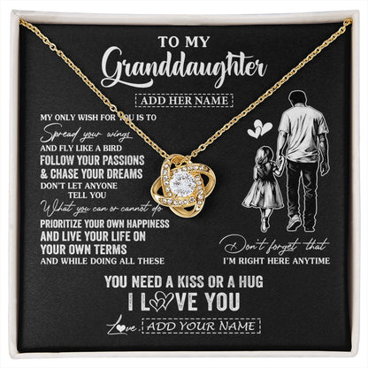 Personalized To My Granddaughter Gifts Necklace From Grandpa Papa My Only Wish For You Granddaughter Birthday Gifts Graduation Christmas Gift Box Message Card