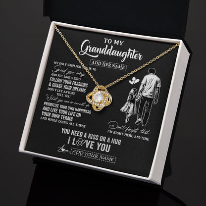 Personalized To My Granddaughter Gifts Necklace From Grandpa Papa My Only Wish For You Granddaughter Birthday Gifts Graduation Christmas Gift Box Message Card
