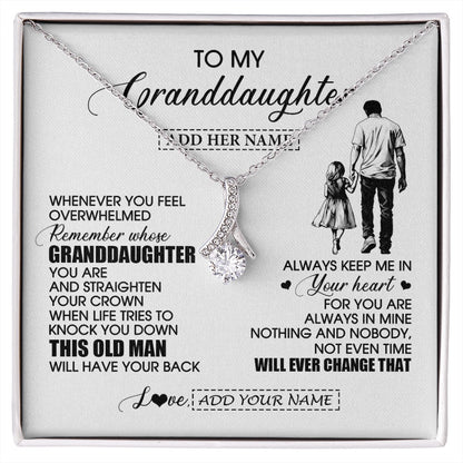Personalized To My Granddaughter Gifts Necklace From Grandpa Papa Whenever Man Unique Birthday Gifts For Granddaughter Christmas Gift Box Message Card