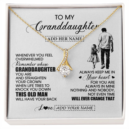 Personalized To My Granddaughter Gifts Necklace From Grandpa Papa Whenever Man Unique Birthday Gifts For Granddaughter Christmas Gift Box Message Card