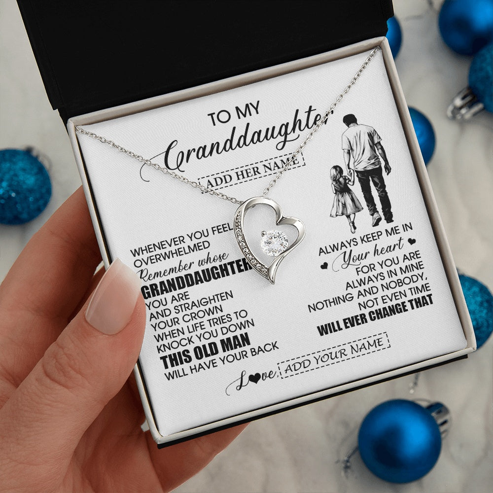 Personalized To My Granddaughter Gifts Necklace From Grandpa Papa Whenever Man Unique Birthday Gifts For Granddaughter Christmas Gift Box Message Card