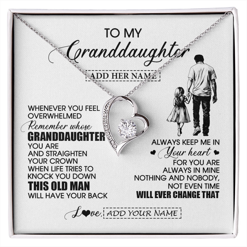 Personalized To My Granddaughter Gifts Necklace From Grandpa Papa Whenever Man Unique Birthday Gifts For Granddaughter Christmas Gift Box Message Card