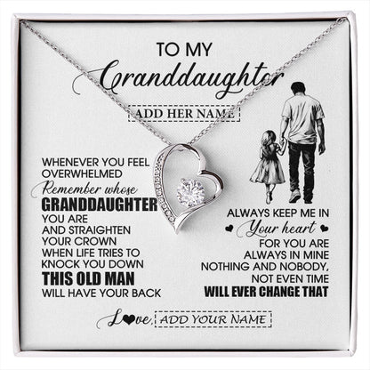 Personalized To My Granddaughter Gifts Necklace From Grandpa Papa Whenever Man Unique Birthday Gifts For Granddaughter Christmas Gift Box Message Card