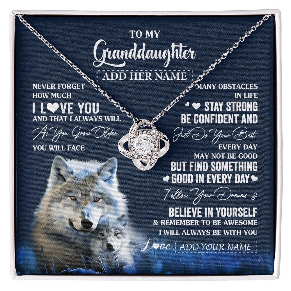 Personalized To My Granddaughter I Love You Forever Necklace From Grandma Grandpa Wolf Granddaughter Birthday Gifts Graduation Christmas Gift Box Message Card