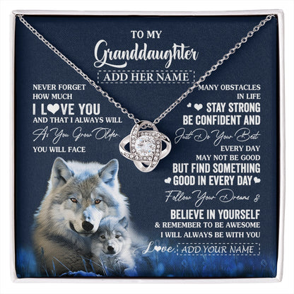 Personalized To My Granddaughter I Love You Forever Necklace From Grandma Grandpa Wolf Granddaughter Birthday Gifts Graduation Christmas Gift Box Message Card