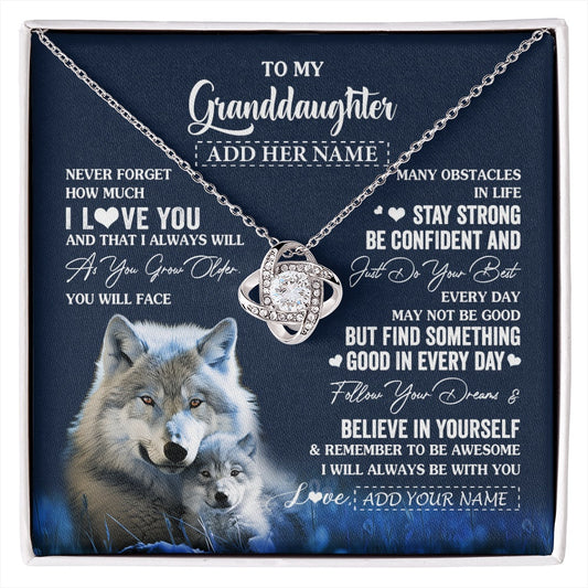 Personalized To My Granddaughter I Love You Forever Necklace From Grandma Grandpa Wolf Granddaughter Birthday Gifts Graduation Christmas Gift Box Message Card