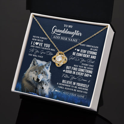 Personalized To My Granddaughter I Love You Forever Necklace From Grandma Grandpa Wolf Granddaughter Birthday Gifts Graduation Christmas Gift Box Message Card