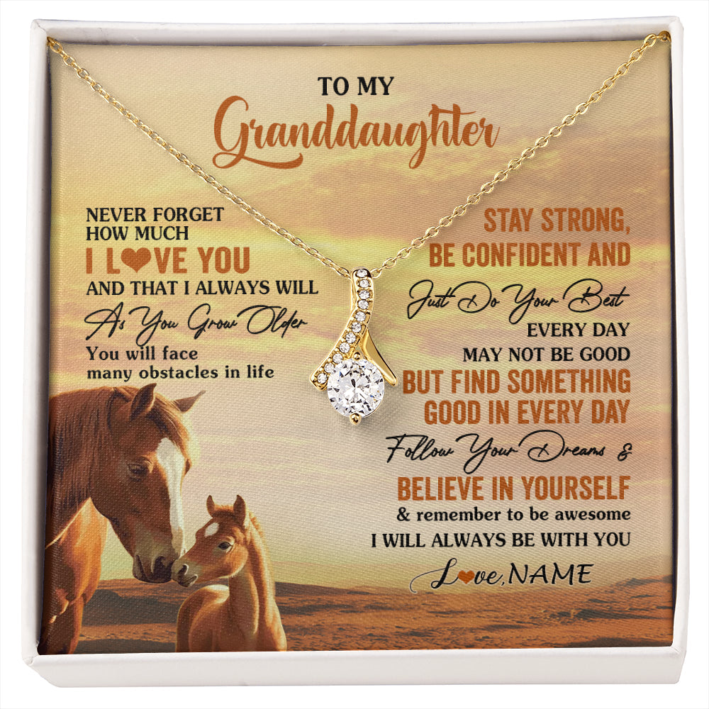 Personalized To My Granddaughter I Love You Forever Necklace From Grandma Papa Horse Granddaughter Birthday Jewelry Christmas Customized Gift Box Message Card