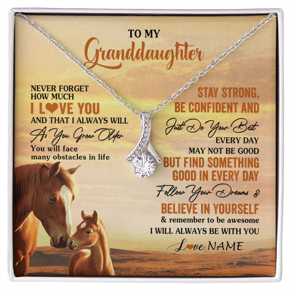 Personalized To My Granddaughter I Love You Forever Necklace From Grandma Papa Horse Granddaughter Birthday Jewelry Christmas Customized Gift Box Message Card