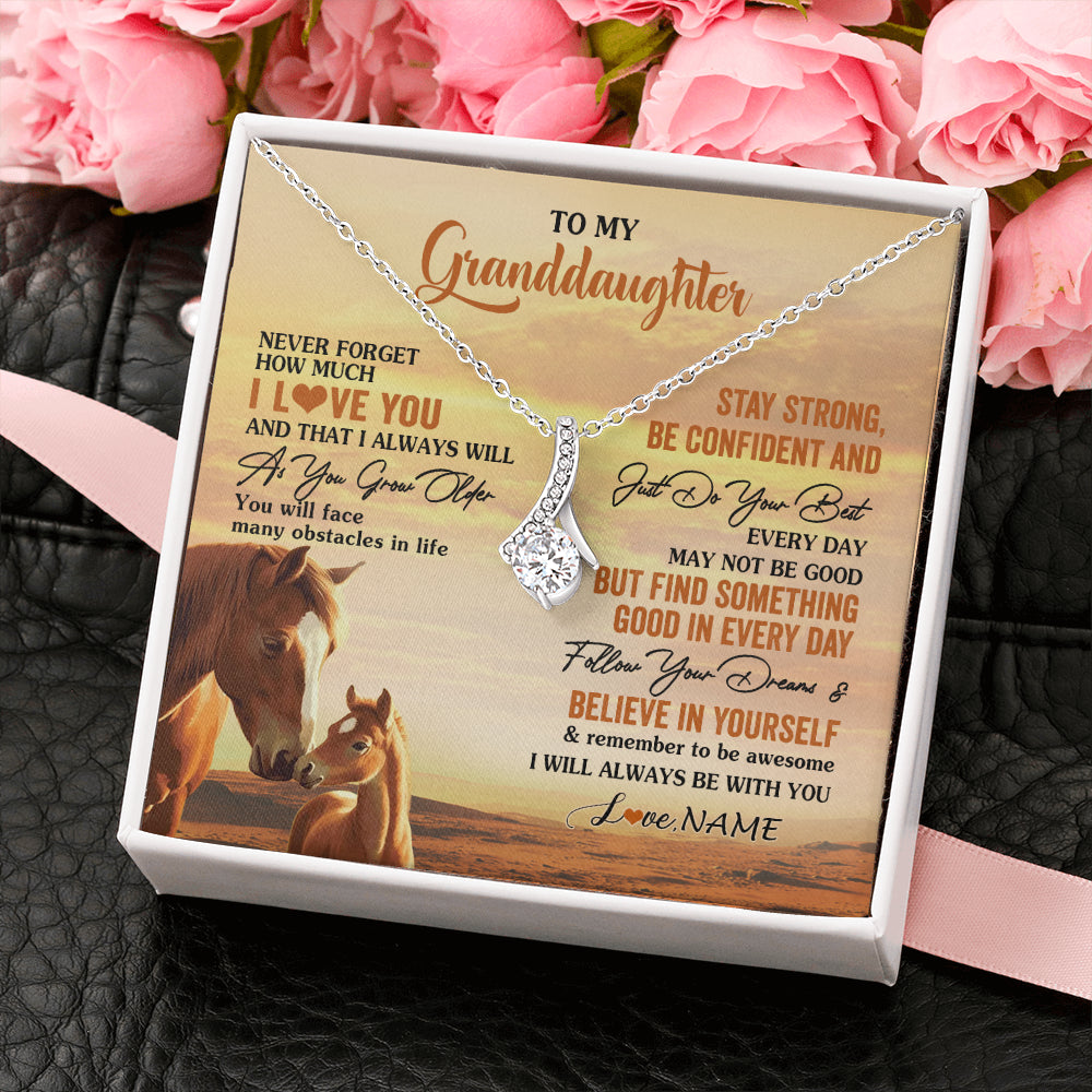 Personalized To My Granddaughter I Love You Forever Necklace From Grandma Papa Horse Granddaughter Birthday Jewelry Christmas Customized Gift Box Message Card