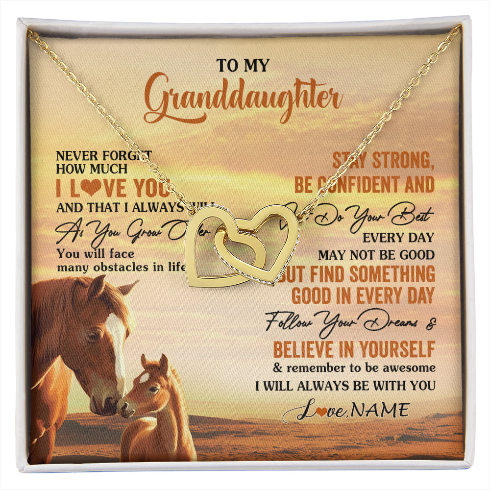 Personalized To My Granddaughter I Love You Forever Necklace From Grandma Papa Horse Granddaughter Birthday Jewelry Christmas Customized Gift Box Message Card