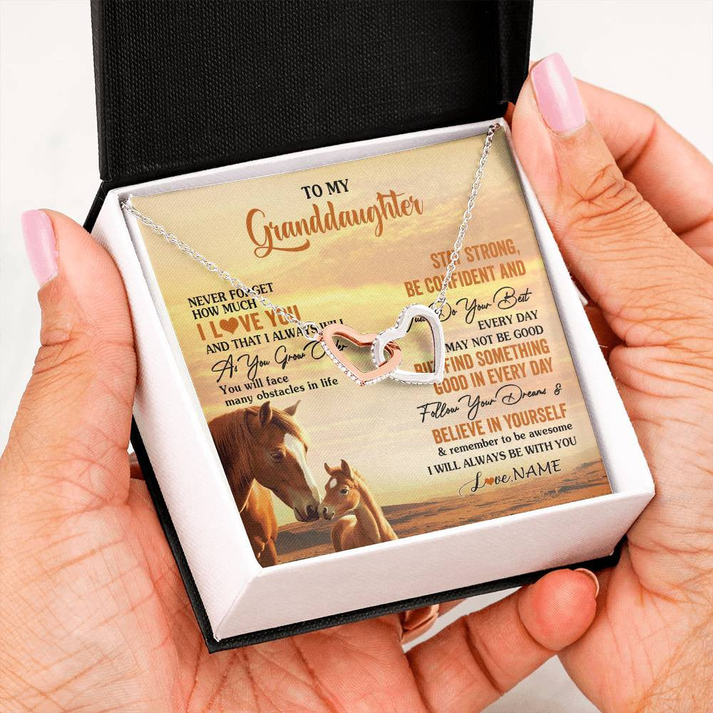 Personalized To My Granddaughter I Love You Forever Necklace From Grandma Papa Horse Granddaughter Birthday Jewelry Christmas Customized Gift Box Message Card
