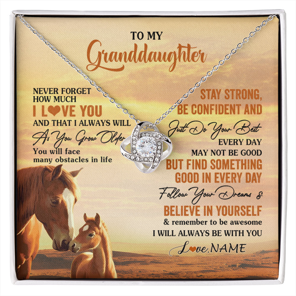 Personalized To My Granddaughter I Love You Forever Necklace From Grandma Papa Horse Granddaughter Birthday Jewelry Christmas Customized Gift Box Message Card