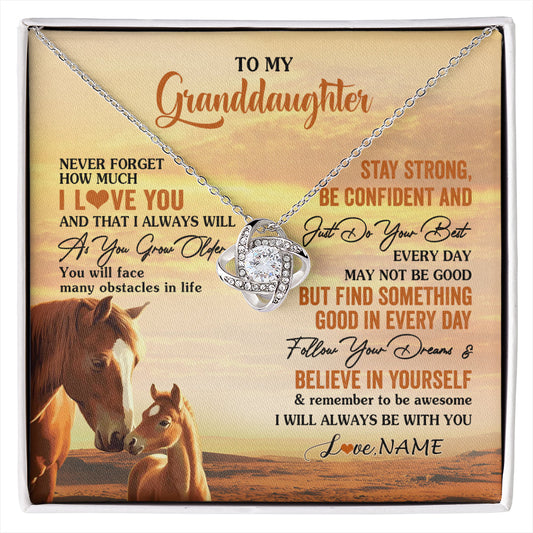 Personalized To My Granddaughter I Love You Forever Necklace From Grandma Papa Horse Granddaughter Birthday Jewelry Christmas Customized Gift Box Message Card
