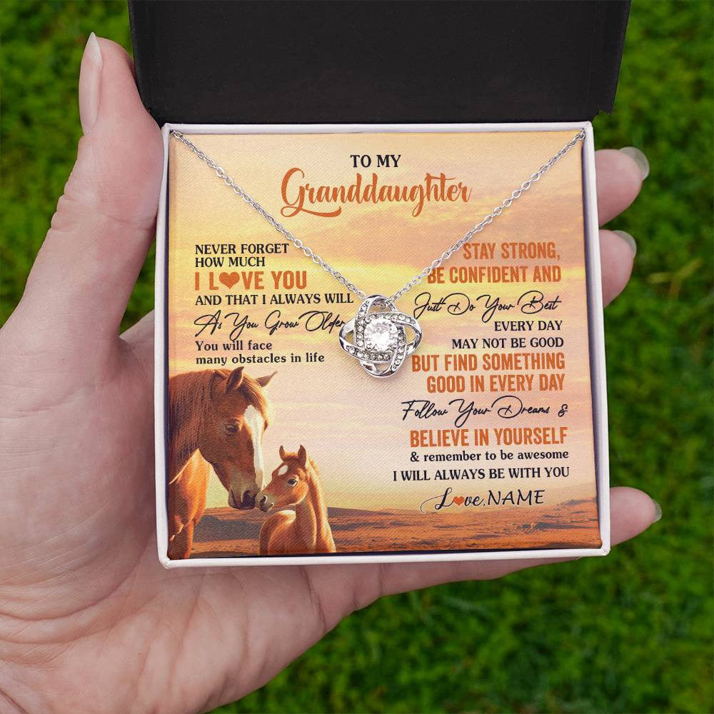 Personalized To My Granddaughter I Love You Forever Necklace From Grandma Papa Horse Granddaughter Birthday Jewelry Christmas Customized Gift Box Message Card