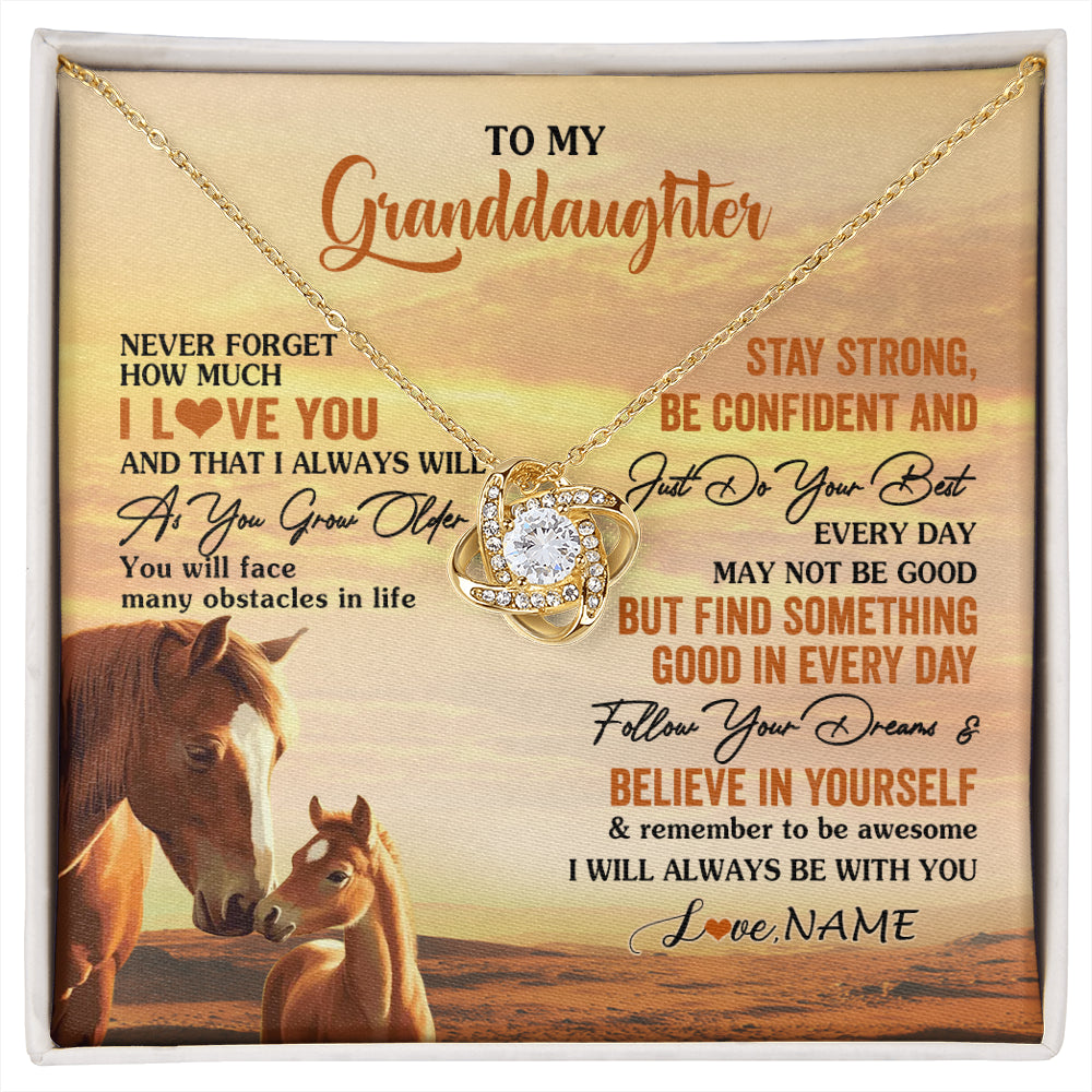 Personalized To My Granddaughter I Love You Forever Necklace From Grandma Papa Horse Granddaughter Birthday Jewelry Christmas Customized Gift Box Message Card