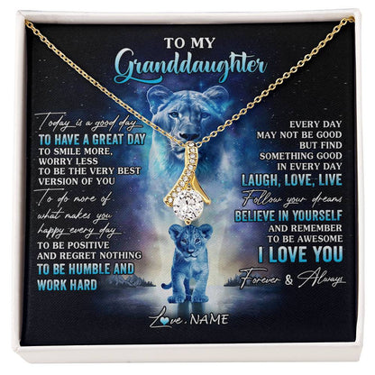 Personalized To My Granddaughter Lion Necklace From Grandma Every Day Laugh Love Live Granddaughter Birthday Christmas Customized Gift Box Message Card