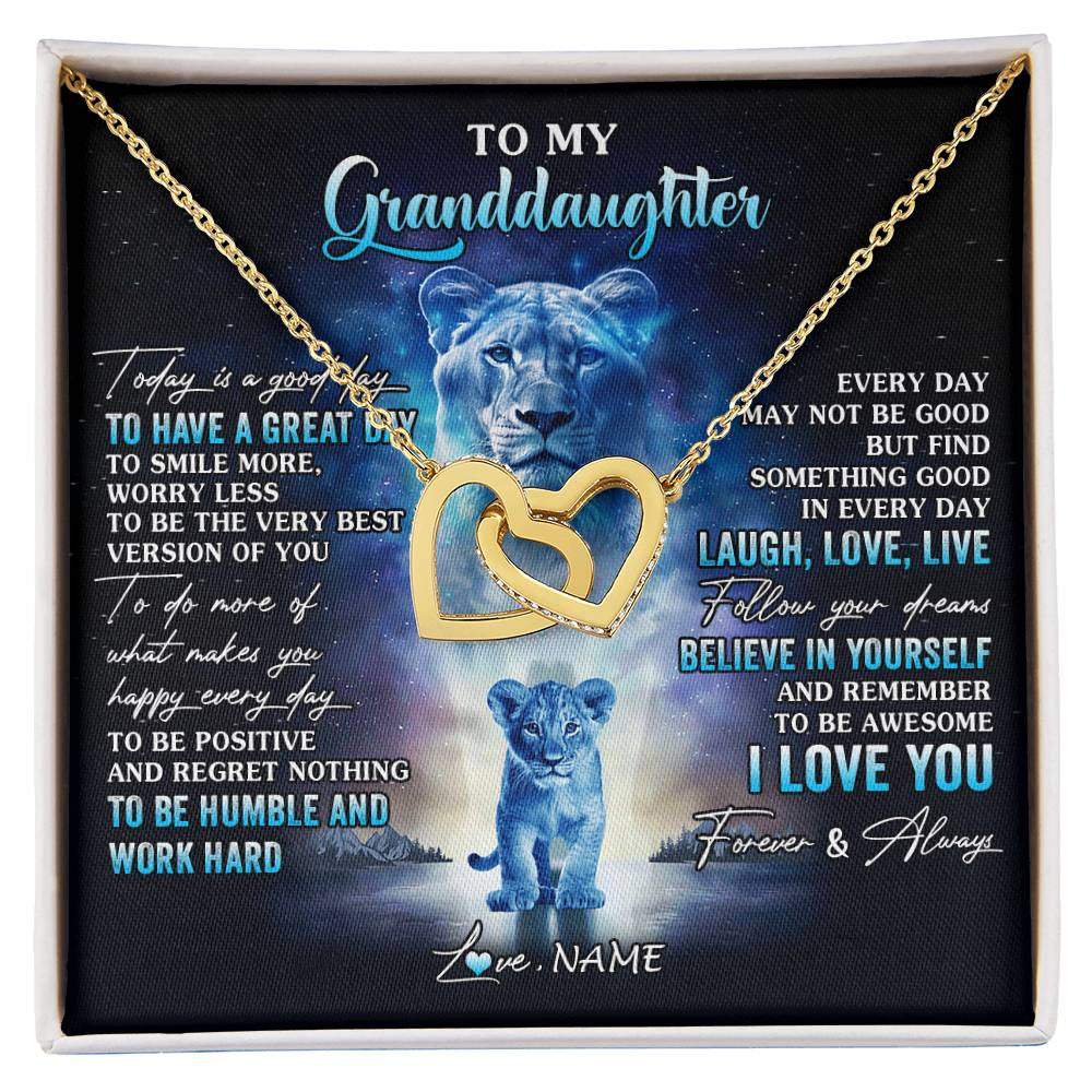 Personalized To My Granddaughter Lion Necklace From Grandma Every Day Laugh Love Live Granddaughter Birthday Christmas Customized Gift Box Message Card