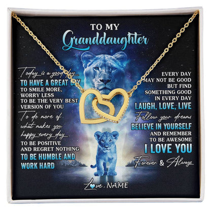 Personalized To My Granddaughter Lion Necklace From Grandma Every Day Laugh Love Live Granddaughter Birthday Christmas Customized Gift Box Message Card