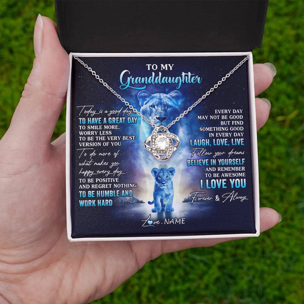 Personalized To My Granddaughter Lion Necklace From Grandma Every Day Laugh Love Live Granddaughter Birthday Christmas Customized Gift Box Message Card