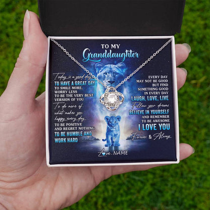 Personalized To My Granddaughter Lion Necklace From Grandma Every Day Laugh Love Live Granddaughter Birthday Christmas Customized Gift Box Message Card