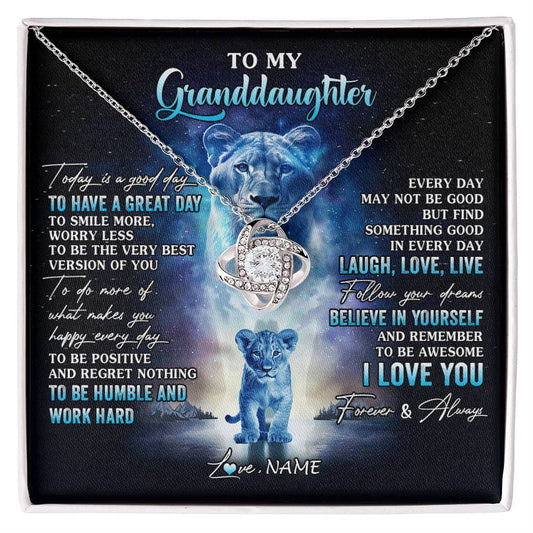 Personalized To My Granddaughter Lion Necklace From Grandma Every Day Laugh Love Live Granddaughter Birthday Christmas Customized Gift Box Message Card