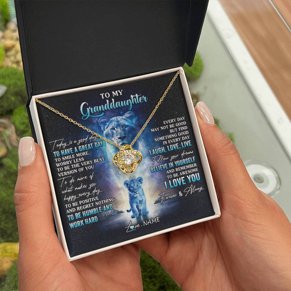 Personalized To My Granddaughter Lion Necklace From Grandma Every Day Laugh Love Live Granddaughter Birthday Christmas Customized Gift Box Message Card
