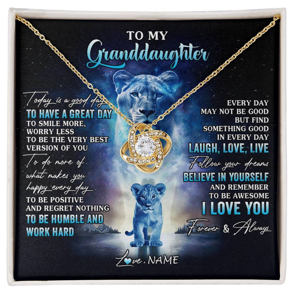 Personalized To My Granddaughter Lion Necklace From Grandma Every Day Laugh Love Live Granddaughter Birthday Christmas Customized Gift Box Message Card