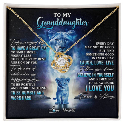 Personalized To My Granddaughter Lion Necklace From Grandma Every Day Laugh Love Live Granddaughter Birthday Christmas Customized Gift Box Message Card