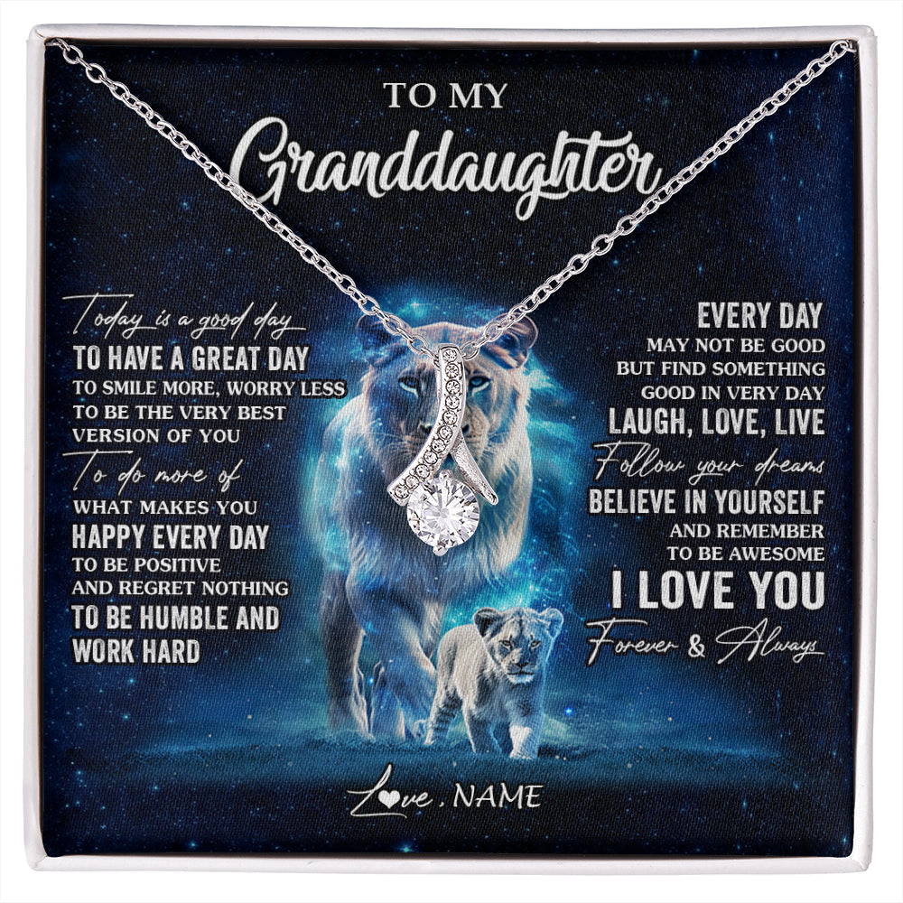 Personalized To My Granddaughter Lion Necklace From Grandma Today Is A Good Day Granddaughter Gifts Birthday Christmas Customized Gift Box Message Card