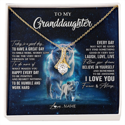 Personalized To My Granddaughter Lion Necklace From Grandma Today Is A Good Day Granddaughter Gifts Birthday Christmas Customized Gift Box Message Card