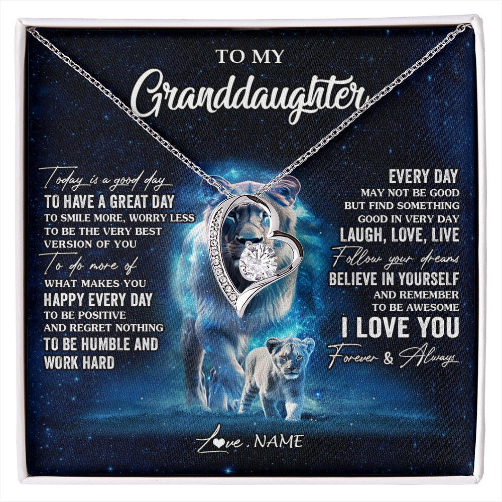 Personalized To My Granddaughter Lion Necklace From Grandma Today Is A Good Day Granddaughter Gifts Birthday Christmas Customized Gift Box Message Card
