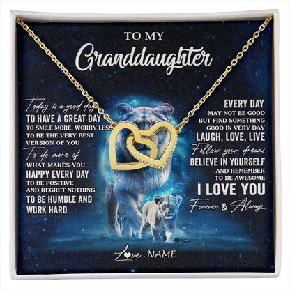 Personalized To My Granddaughter Lion Necklace From Grandma Today Is A Good Day Granddaughter Gifts Birthday Christmas Customized Gift Box Message Card