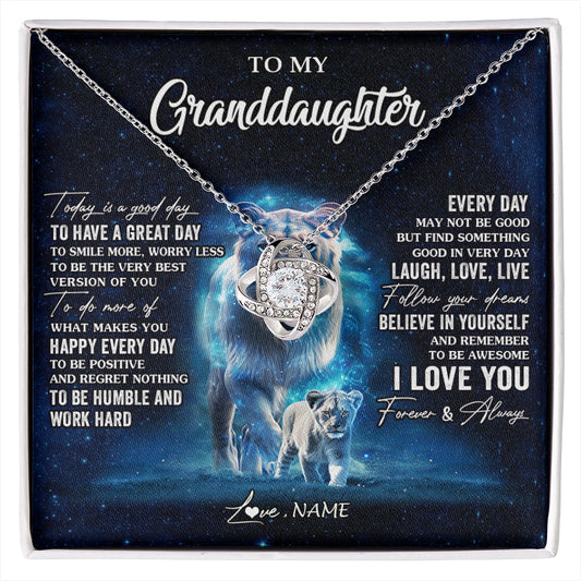 Personalized To My Granddaughter Lion Necklace From Grandma Today Is A Good Day Granddaughter Gifts Birthday Christmas Customized Gift Box Message Card