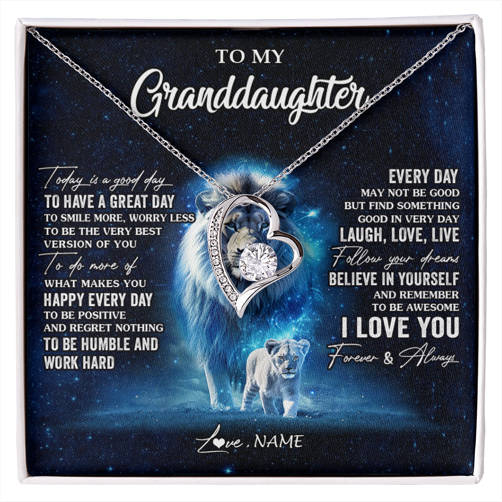 Personalized To My Granddaughter Lion Necklace From Grandpa Today Is A Good Day Granddaughter Gifts Birthday Christmas Customized Gift Box Message Card