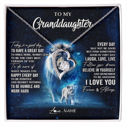 Personalized To My Granddaughter Lion Necklace From Grandpa Today Is A Good Day Granddaughter Gifts Birthday Christmas Customized Gift Box Message Card