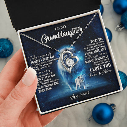 Personalized To My Granddaughter Lion Necklace From Grandpa Today Is A Good Day Granddaughter Gifts Birthday Christmas Customized Gift Box Message Card