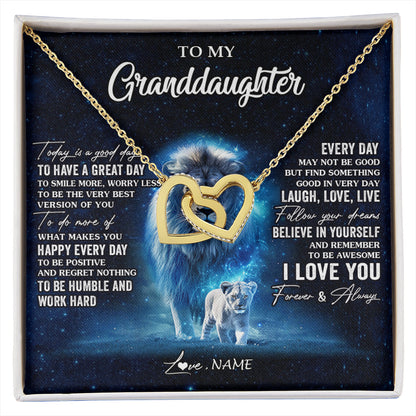 Personalized To My Granddaughter Lion Necklace From Grandpa Today Is A Good Day Granddaughter Gifts Birthday Christmas Customized Gift Box Message Card
