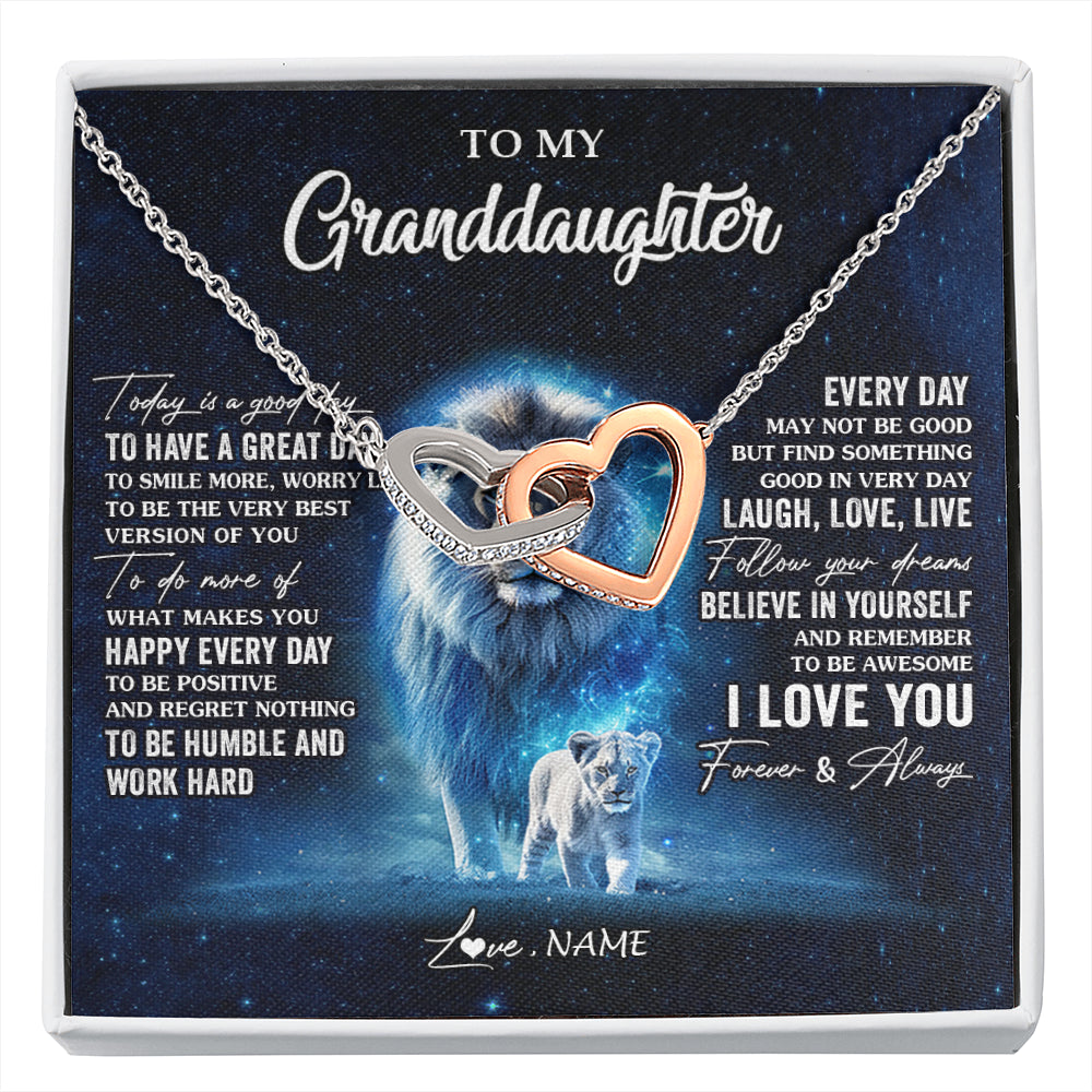 Personalized To My Granddaughter Lion Necklace From Grandpa Today Is A Good Day Granddaughter Gifts Birthday Christmas Customized Gift Box Message Card