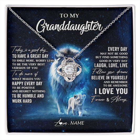 Personalized To My Granddaughter Lion Necklace From Grandpa Today Is A Good Day Granddaughter Gifts Birthday Christmas Customized Gift Box Message Card