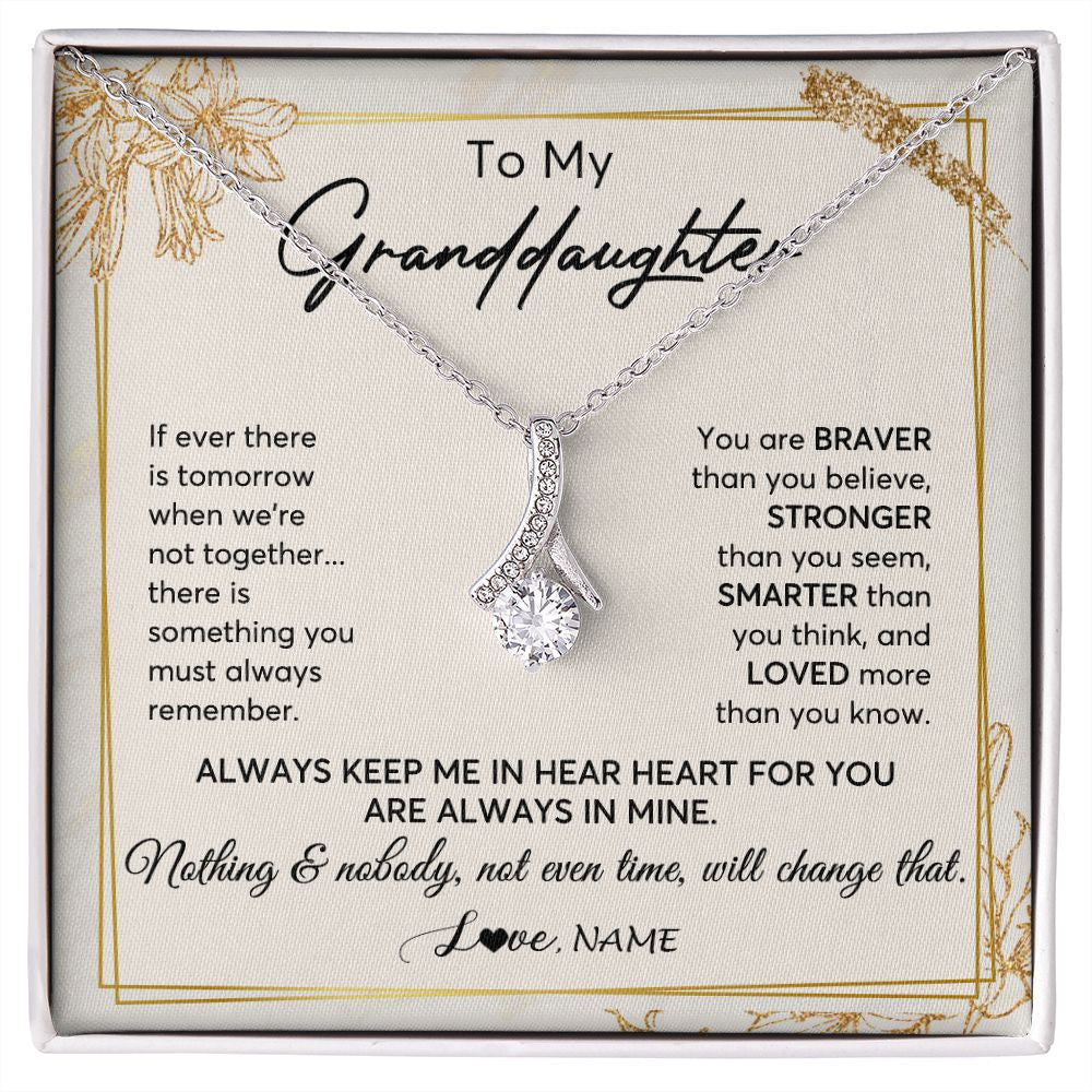 Personalized To My Granddaughter Necklace From Grandma Always Keep Me In Your Heart Granddaughter Birthday Graduation Christmas Customized Gift Box Message Card