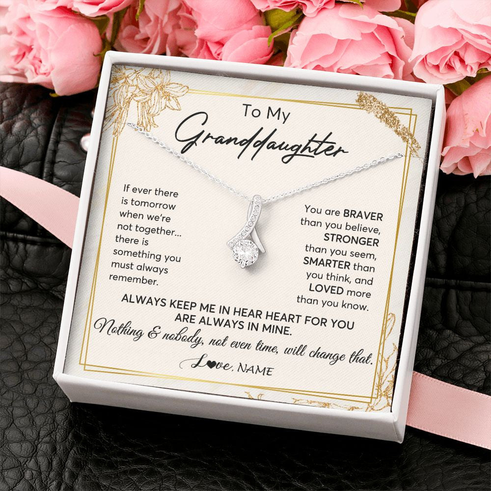 Personalized To My Granddaughter Necklace From Grandma Always Keep Me In Your Heart Granddaughter Birthday Graduation Christmas Customized Gift Box Message Card