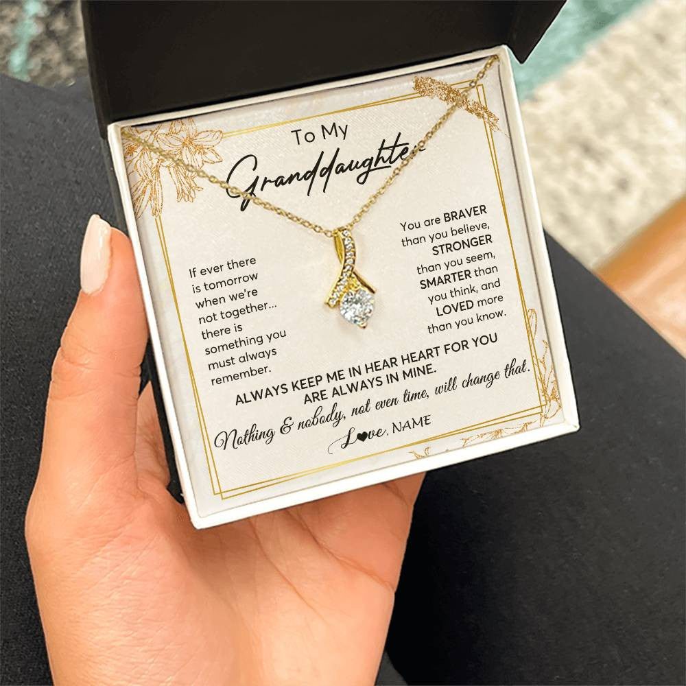 Personalized To My Granddaughter Necklace From Grandma Always Keep Me In Your Heart Granddaughter Birthday Graduation Christmas Customized Gift Box Message Card