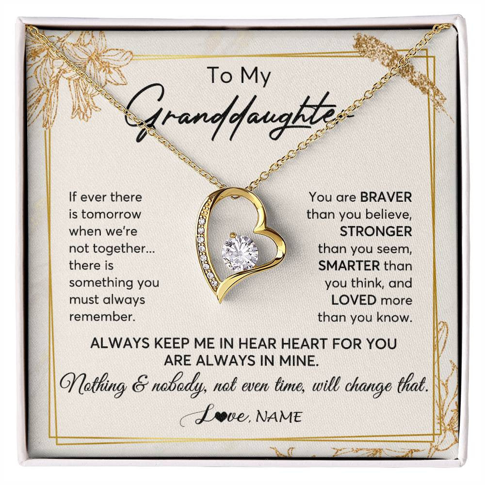 Personalized To My Granddaughter Necklace From Grandma Always Keep Me In Your Heart Granddaughter Birthday Graduation Christmas Customized Gift Box Message Card